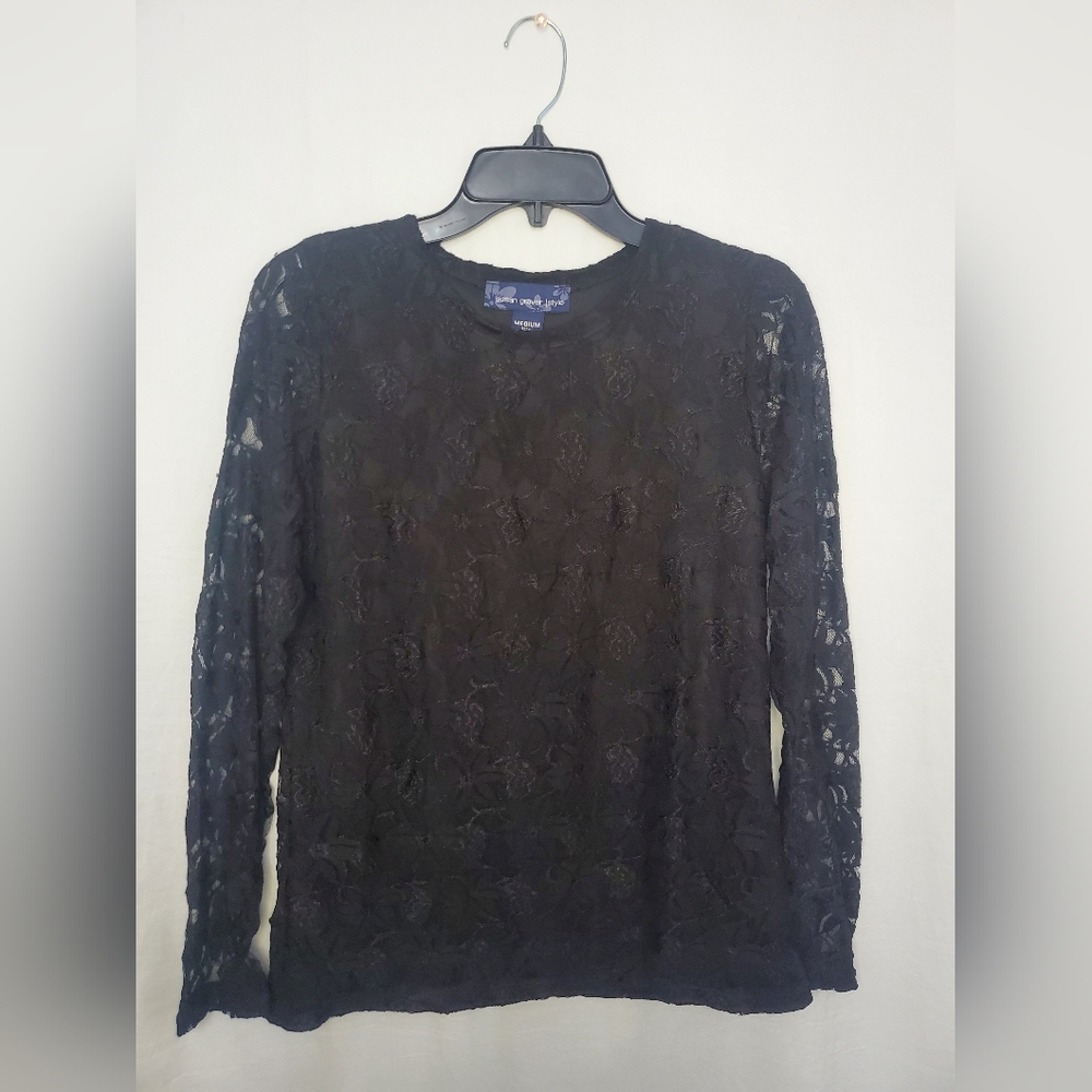Pre-Loved Women’s Susan Graver Black Long Sleeve Shirt Size Medium